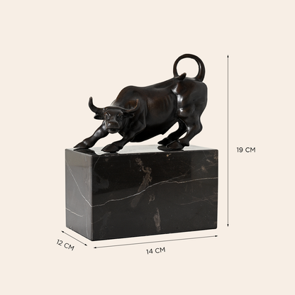 Bronze Bull Sculpture on Granite
