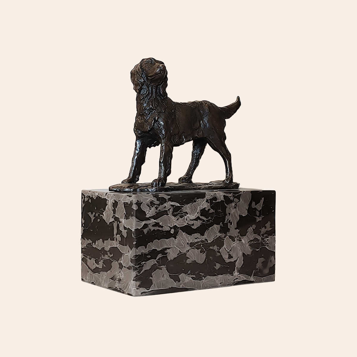 Bronze Standing Dog on Marble