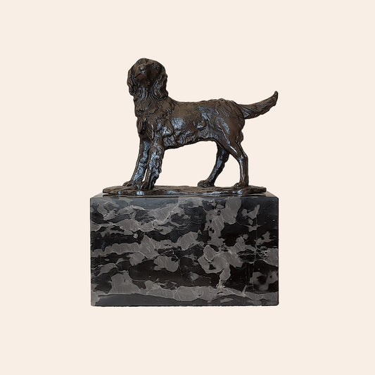 Bronze Standing Dog on Marble