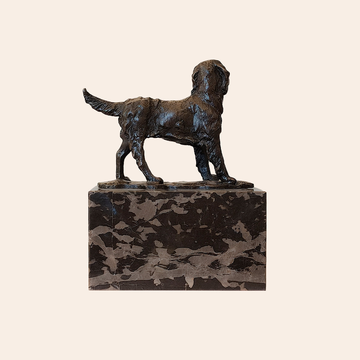 Bronze Standing Dog on Marble