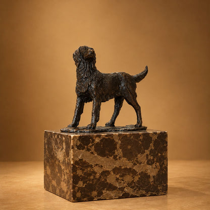 Bronze Standing Dog on Marble