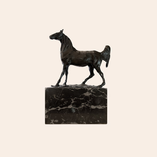 Bronze Horse Sculpture on Marble
