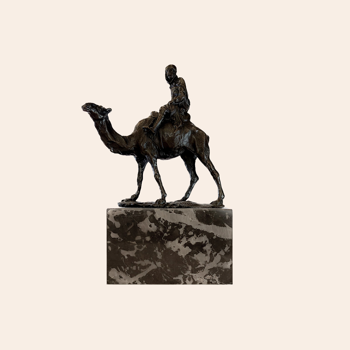 Bronze Ride Camel on Marble