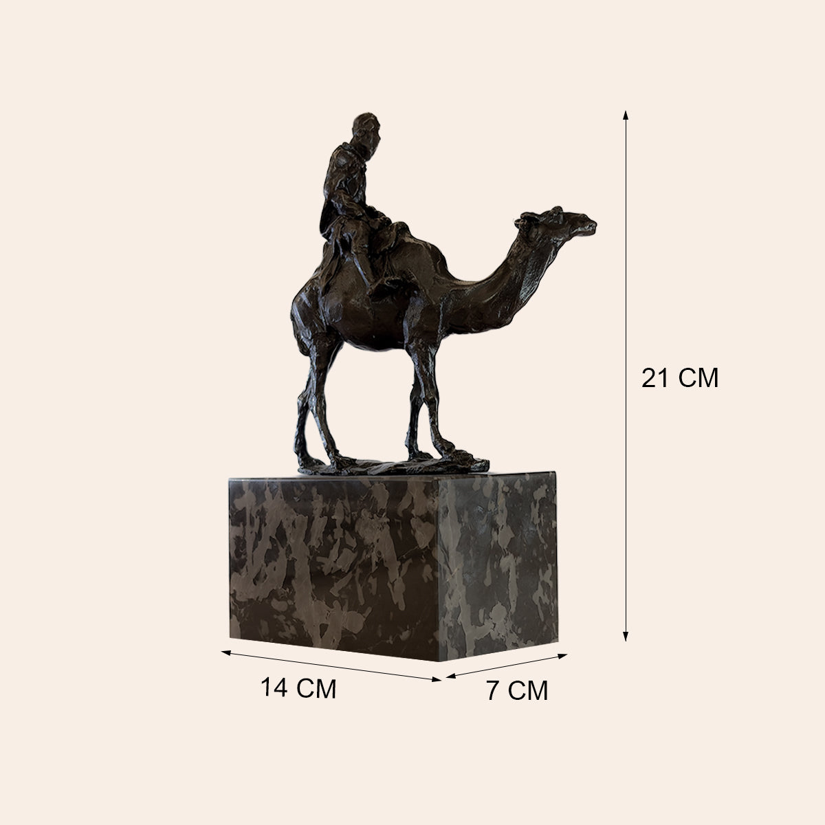 Bronze Ride Camel on Marble