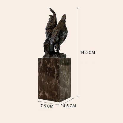 Bronze Standing Rooster on Marble