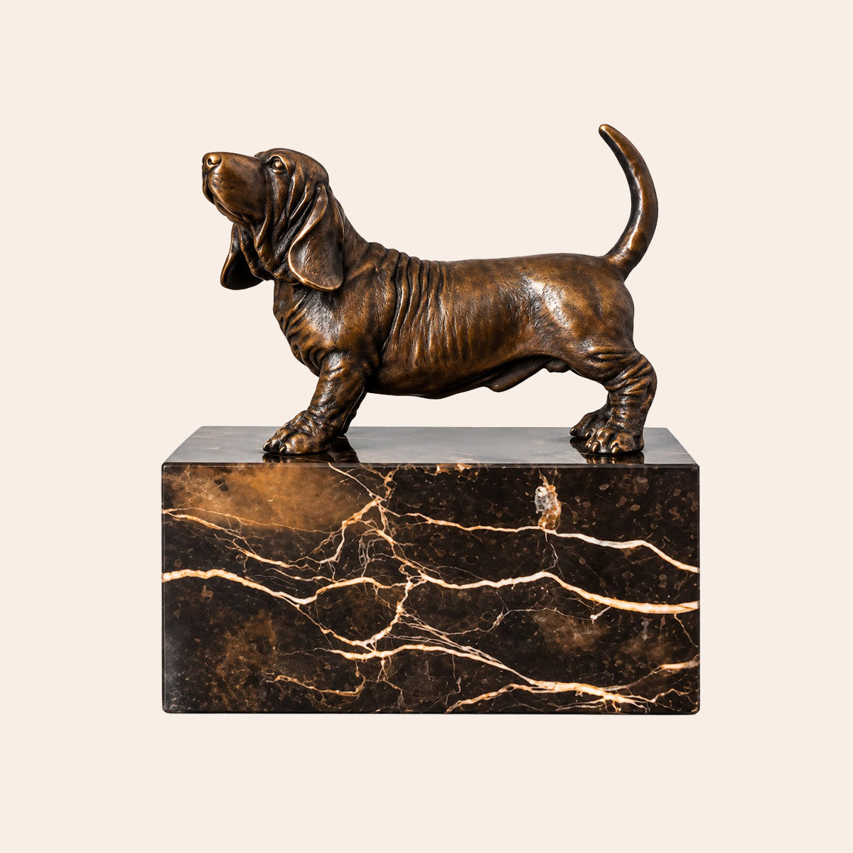 Bronze Standing Dachshund on Marble