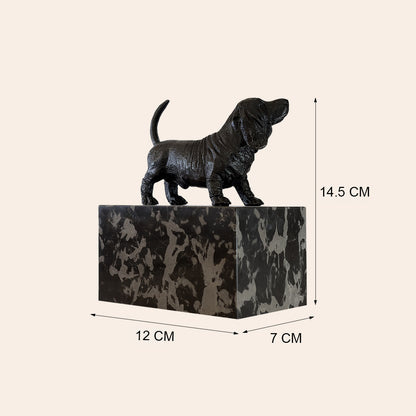 Bronze Standing Dachshund on Marble