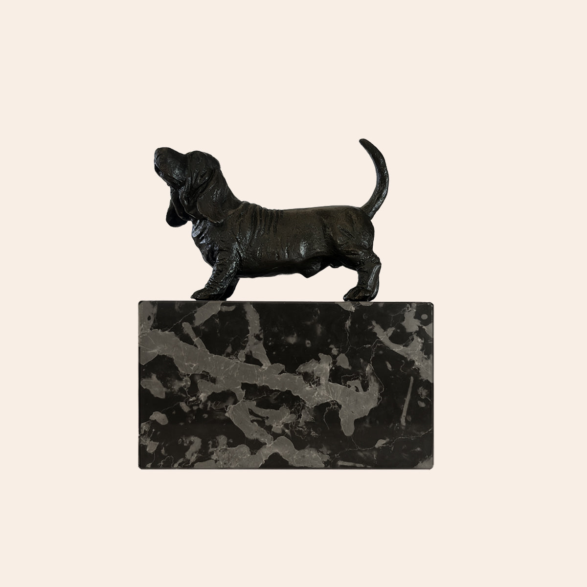 Bronze Standing Dachshund on Marble