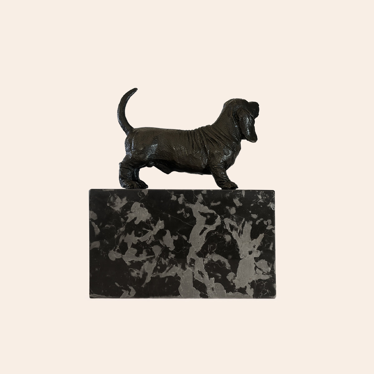 Bronze Standing Dachshund on Marble