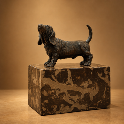 Bronze Standing Dachshund on Marble