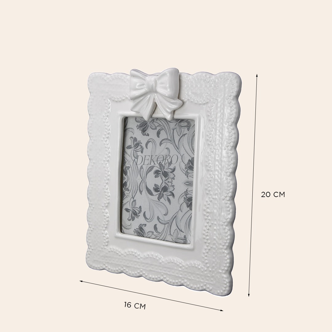 Cream Crackle Earthenware Photo Frame