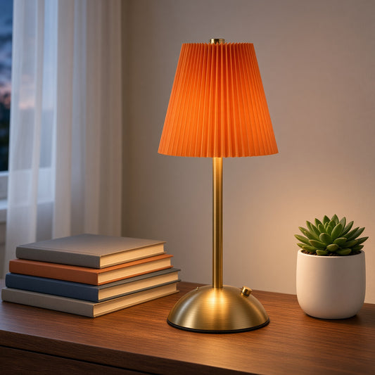Pleated Shade LED Table Lamp