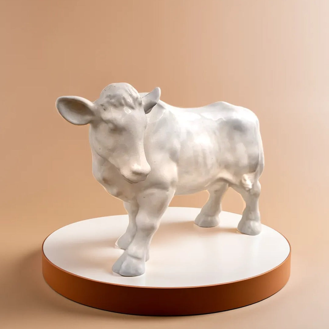 Cow Decor Color: Cream Crackle (Without Horn) 2