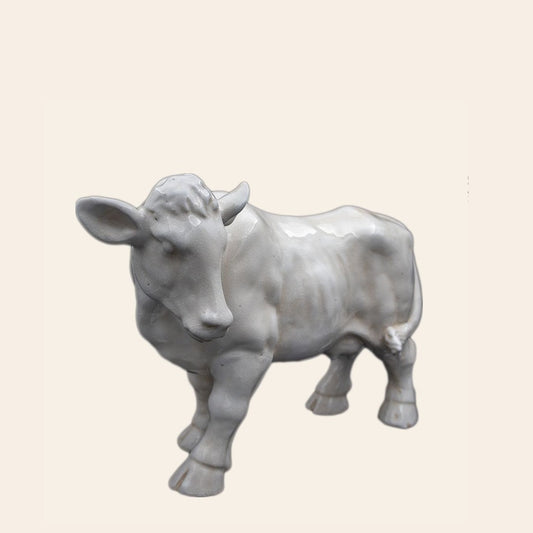 Cow Decor Color: Cream Crackle (Without Horn)